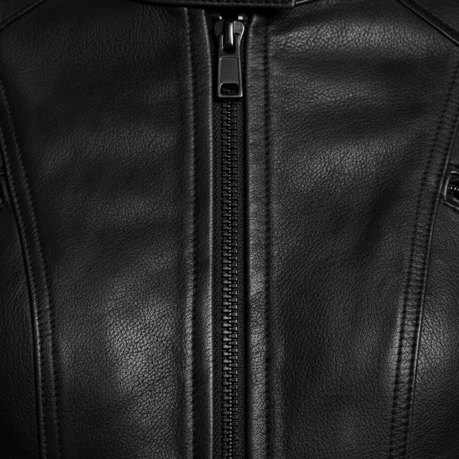 Lauvin | Women’s Slim-Fit Zip-Up Leather Moto Jacket