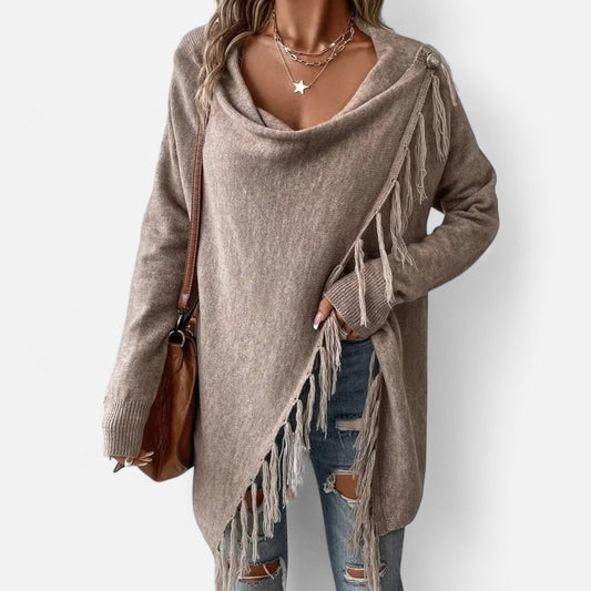 Lauvin | Women’s Fringe Tassel Draped Neckline Shawl